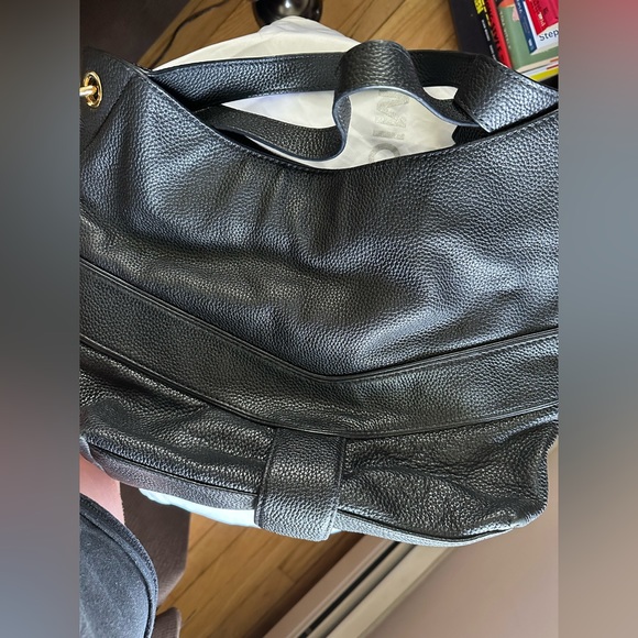 Michael Kors Black Leather Shoulder Bag with Gold Accents - Picture 7 of 7